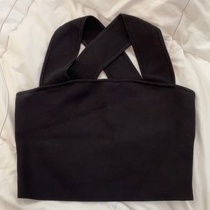 Babaton Cropped Cross Strap Tank Top